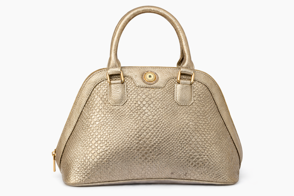 Bolso Verona dorado champagne en cuero con herrajes dorados - Batistello