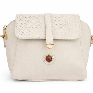Bolso Siena Beige en cuero con herrajes dorados - Batistello